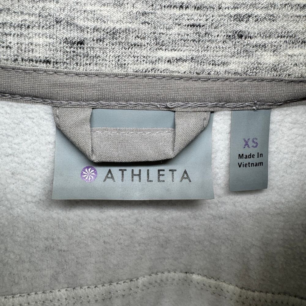 Athleta Jacket Womens XS Gray Stronger Vest Fleece Lined Full Zip Activewear - Picture 2 of 7